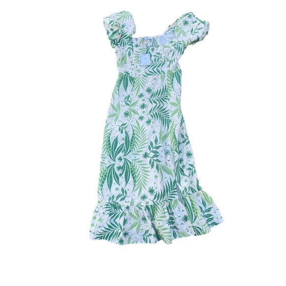 & Other Stories Green and White Ruffled Tiered Sundress / sun dress - Picture 2 of 6